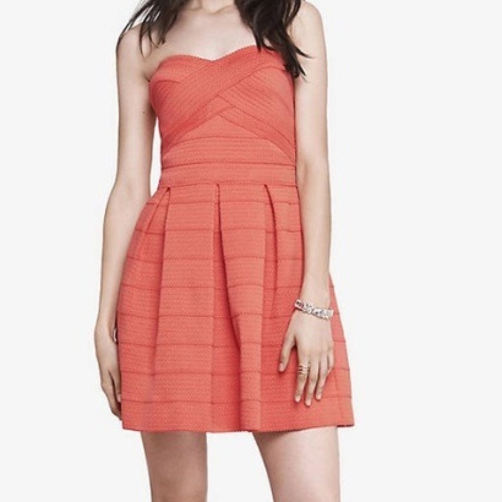 Express Coral Bandage Dress NWT